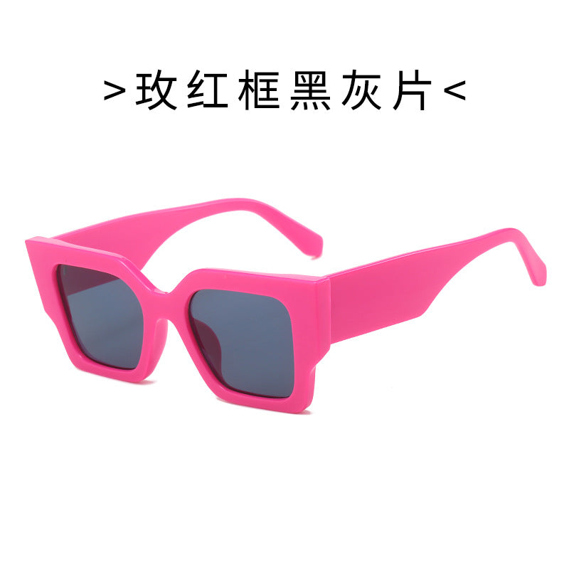 Damen Modische quadratische Sonnenbrille mit breitem Rahmen und UV-Schutz Brehn