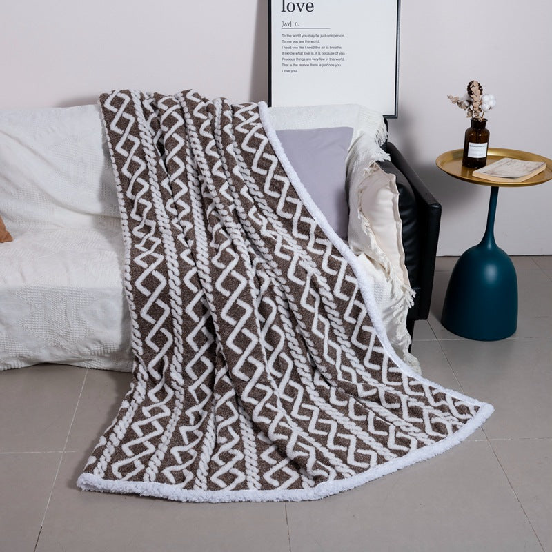 Damen Kuschelige Wendedecke mit geometrischem Muster Brehn