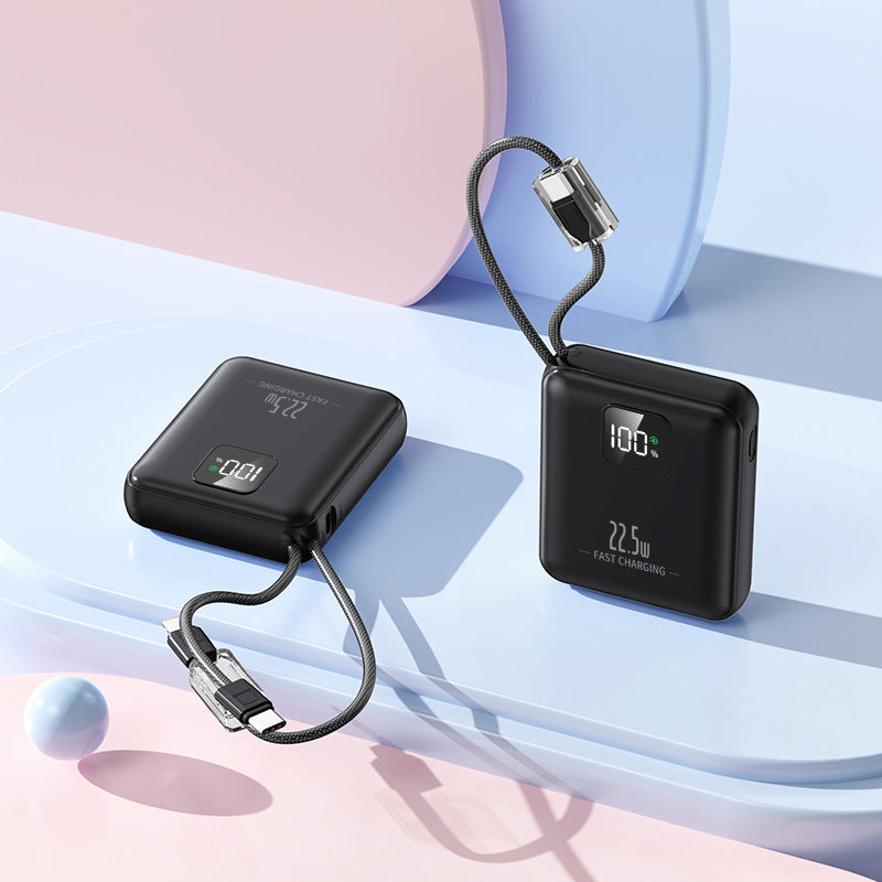 Slim Powerbank mit Integriertem Schnellladeanschluss und Digitaler Ladestandsanzeige Brehn