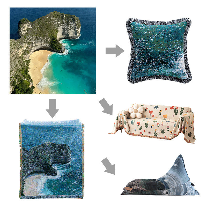 Landschaftsthemen Woven Throw Blanket