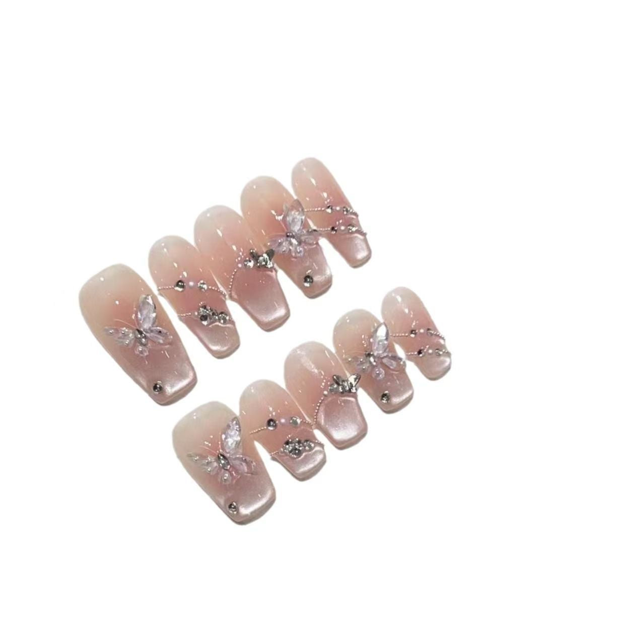 Elegante dekorative Press-On Nail Set Brehn