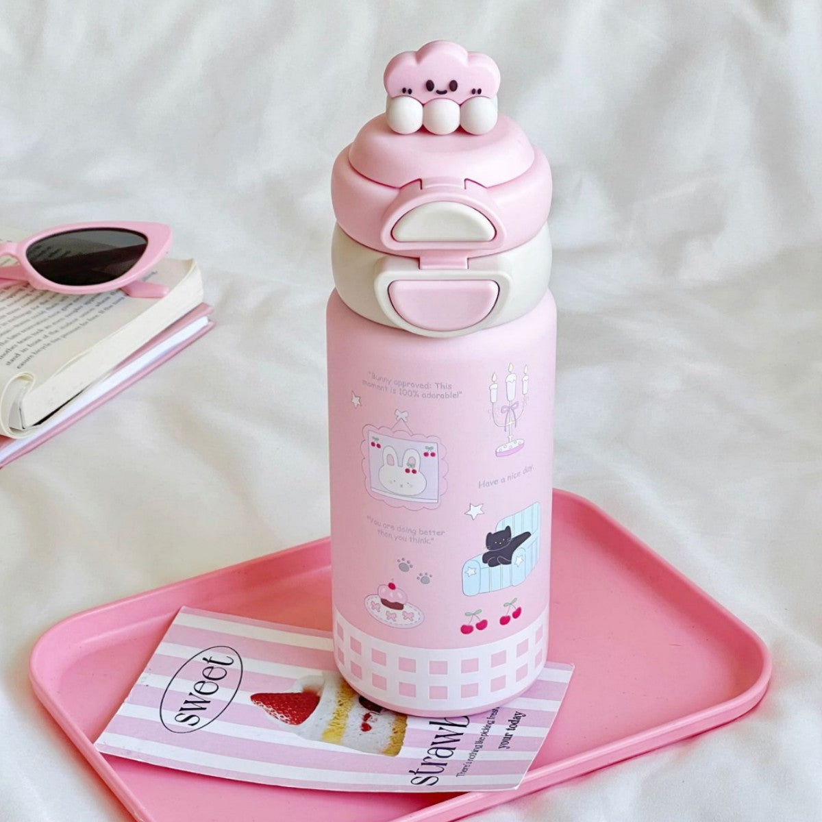 Damen Trinkflasche mit innovativem Deckel Brehn