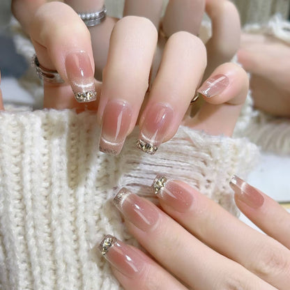 Elegantes Glitter-Tipp Press-On Nagelset Brehn