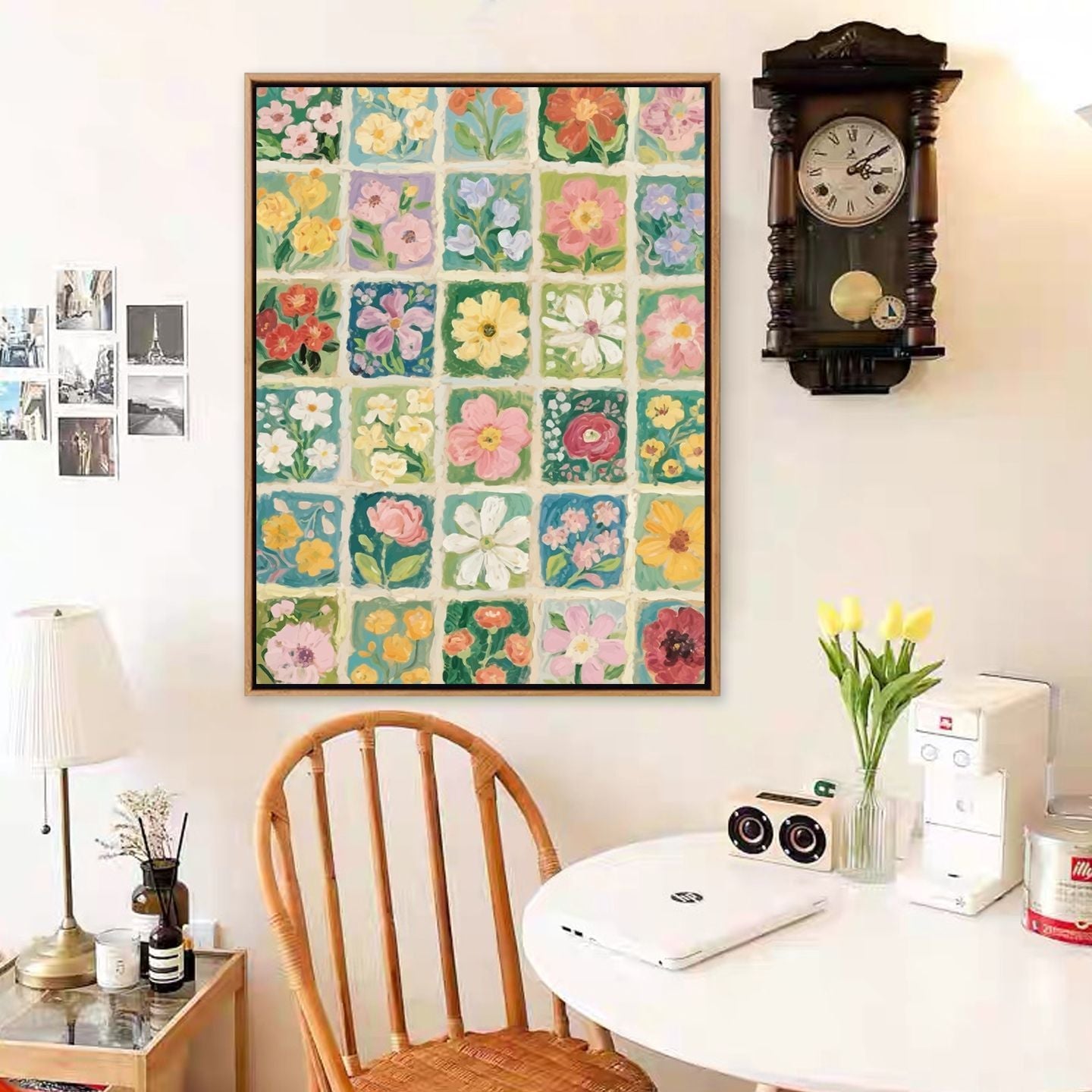 Farbige Blumendesign Leinwanddruck Brehn