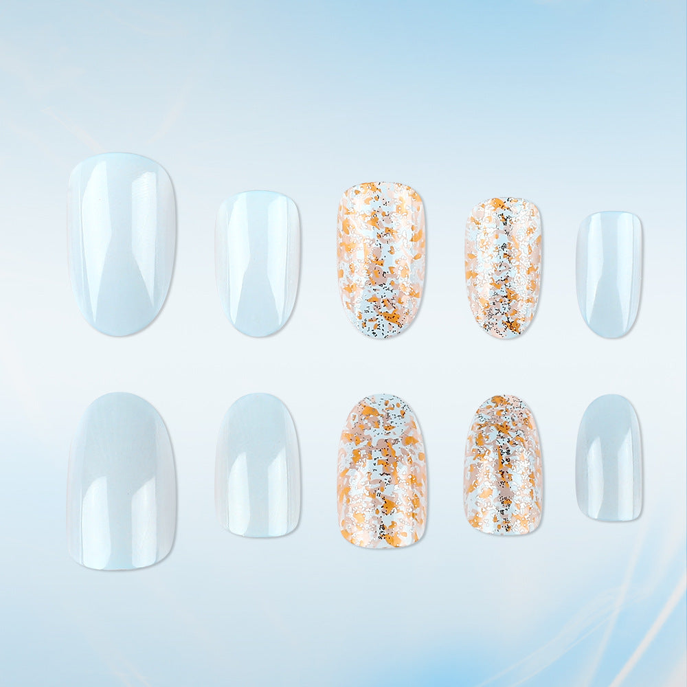 Elegantes Press-On-Nagelkunst-Set mit Glitzerakzenten Brehn