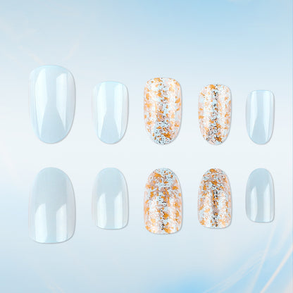 Elegantes Press-On-Nagelkunst-Set mit Glitzerakzenten Brehn