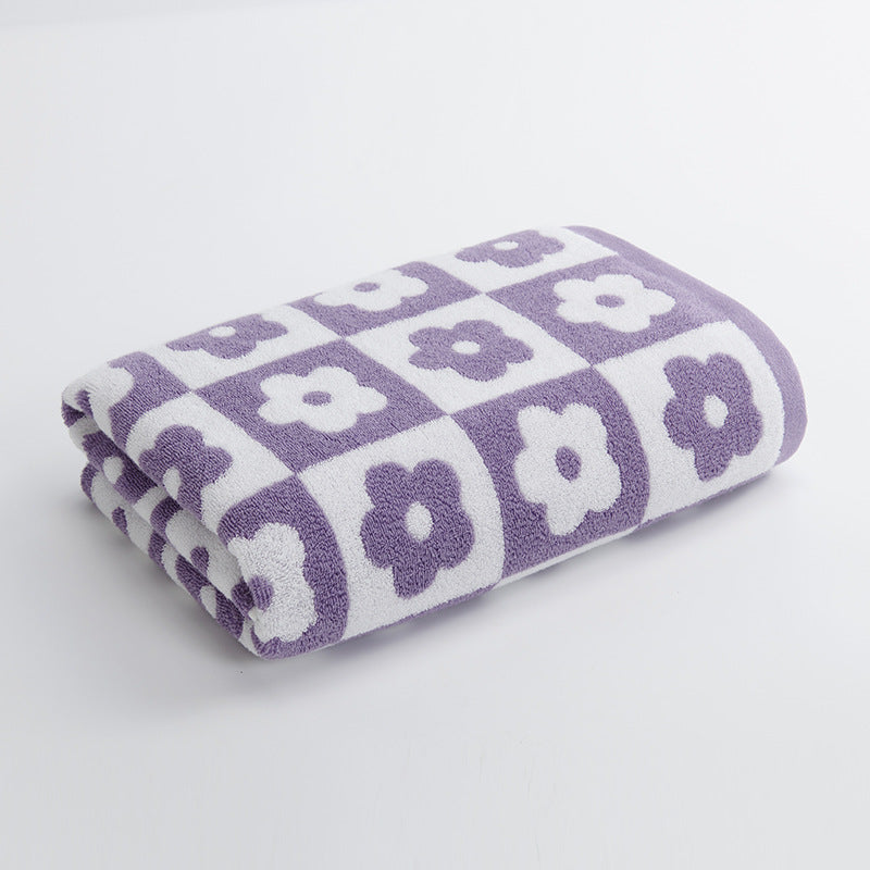 Damen Luxuriöses Frottee-Badehandtuch mit Blumenmuster Brehn