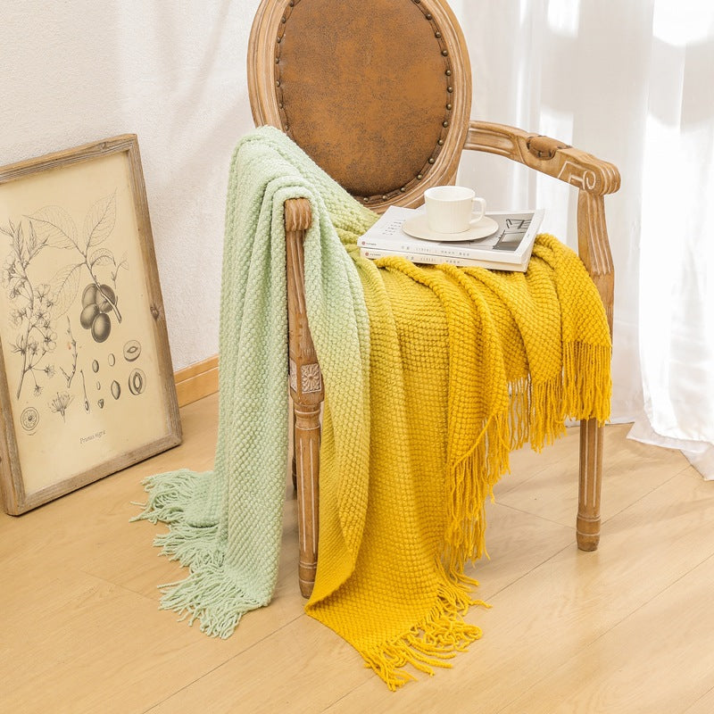 Gemütliche gestrickte Wurfdecke