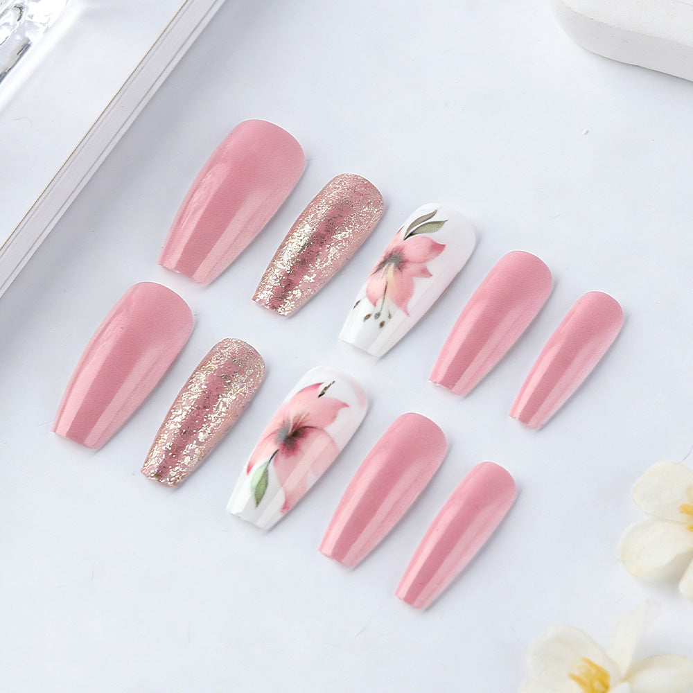Florales Design Press-On Nagelkunst Set Brehn