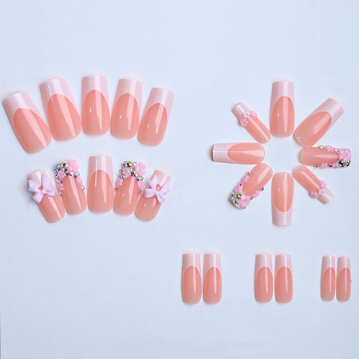 Künstliche Fingernägel mit Floralen Applikationen Brehn