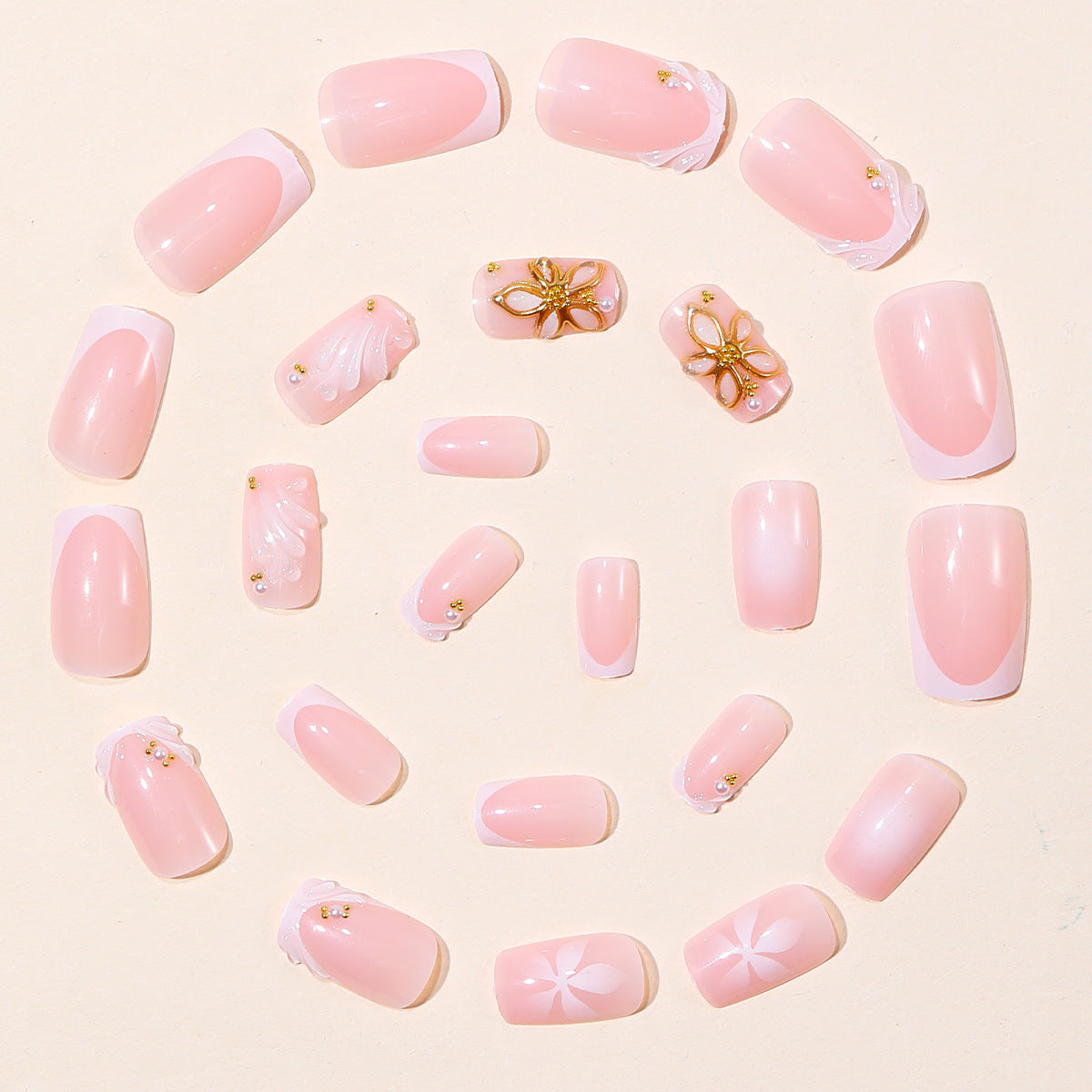 Elegantes Florales Design Acryl Nagelkunst Brehn