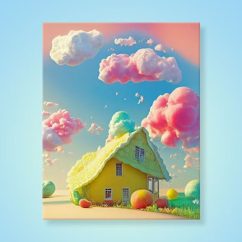 Verspielt Fantasie Landschaft Leinwand Kunst Brehn