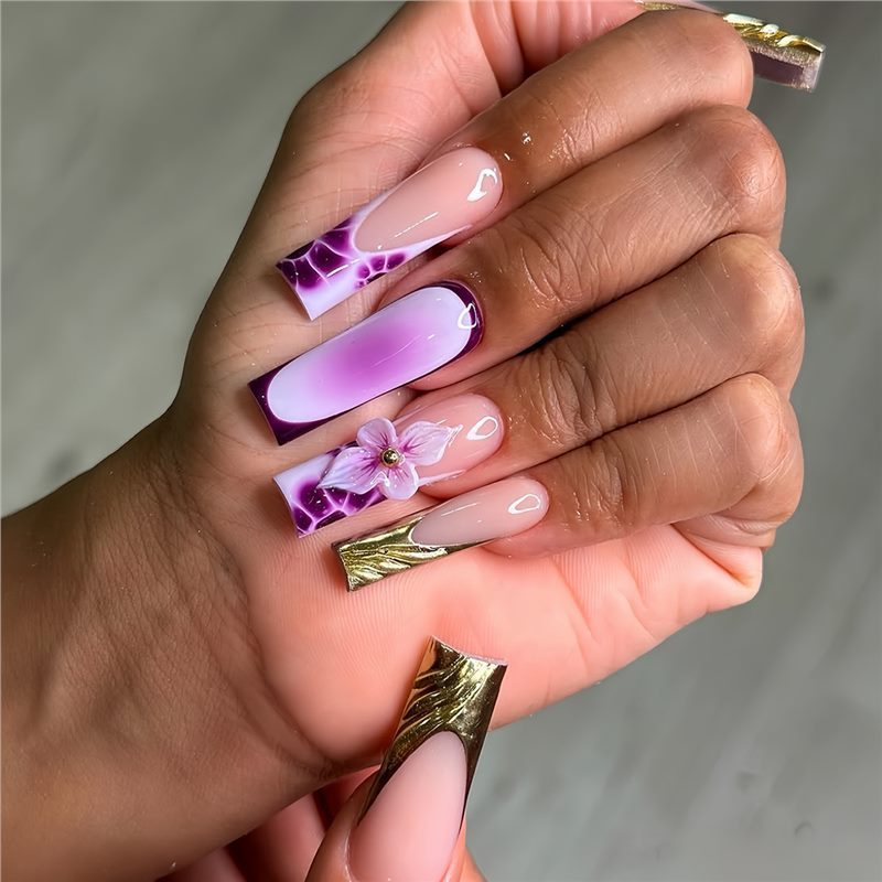 Floral Acryl Nagelkunst Verlängerungen Brehn