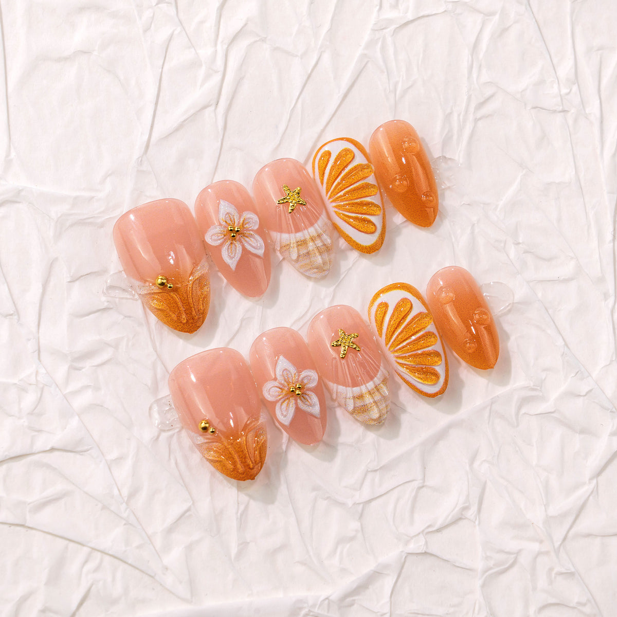 Tropisch Obst Inspiriertes Press-On Nagelset