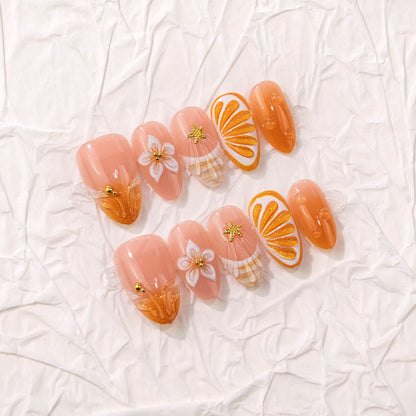 Tropisch Obst Inspiriertes Press-On Nagelset