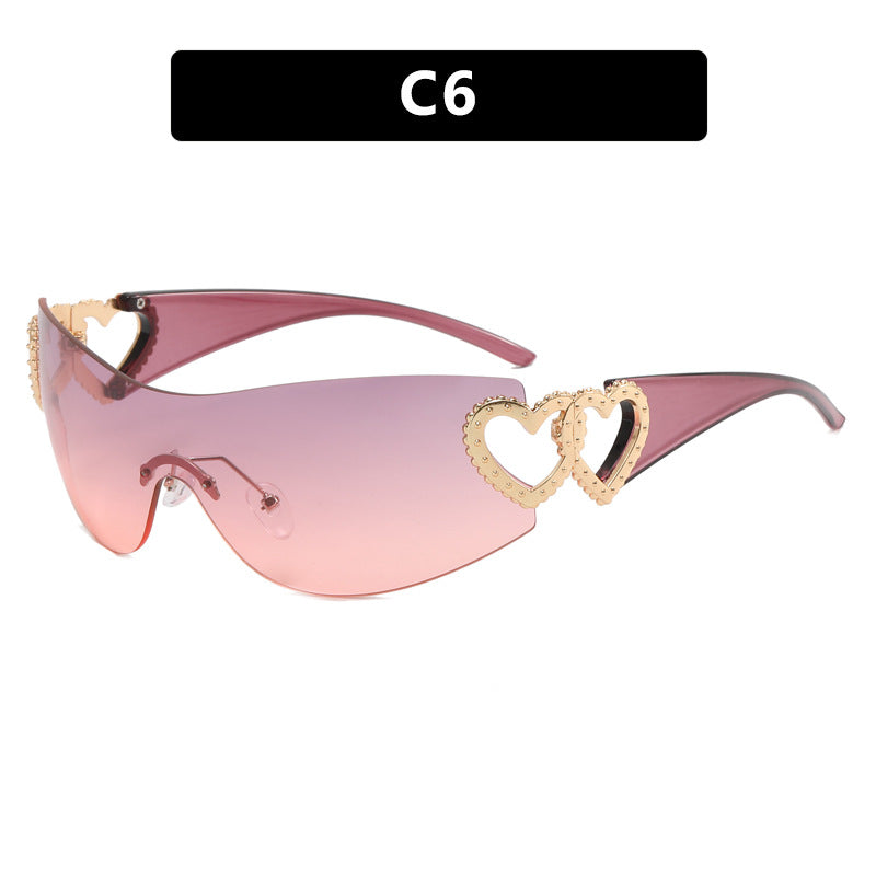 Damen Fashion-Sonnenbrille mit Herz-Applikationen Brehn