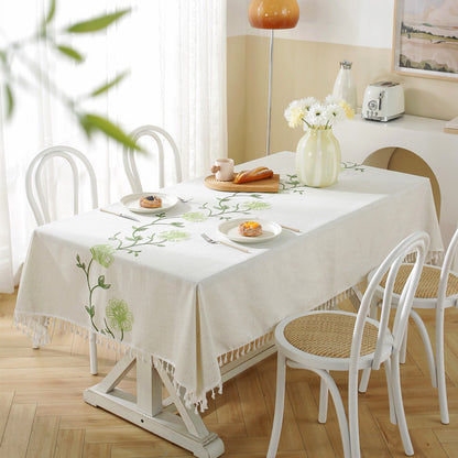 Elegante geometrische Fransen- Tischdecke