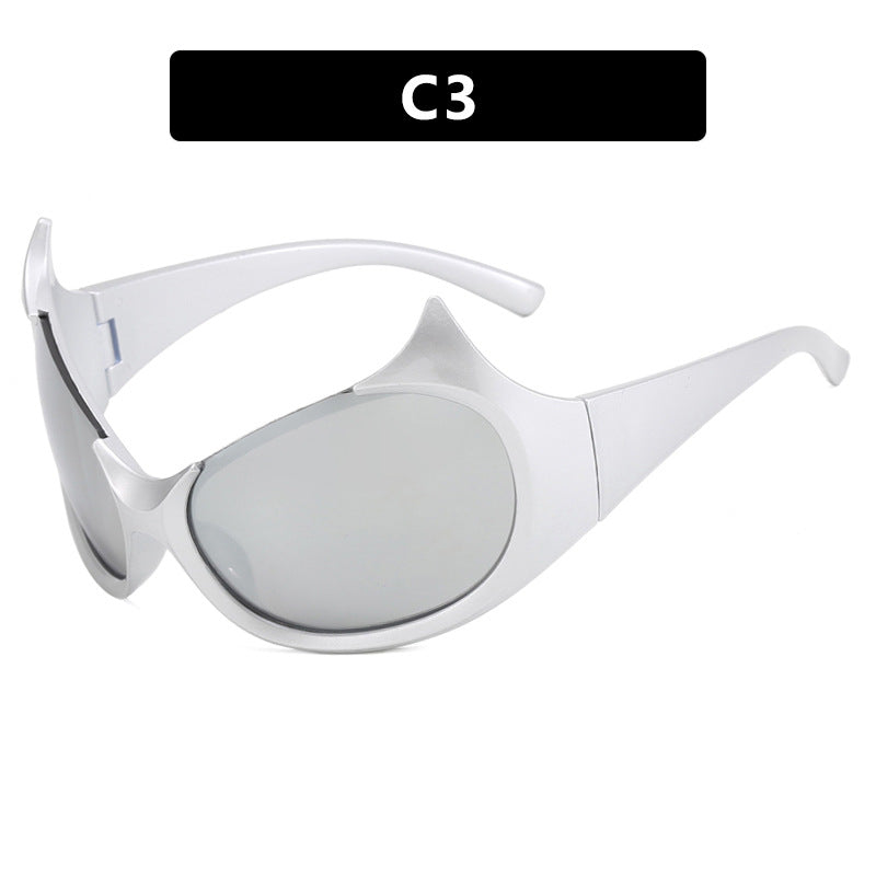 Damen futuristische Sonnenbrille mit stylischem Design und schützendem UV-Filter Brehn