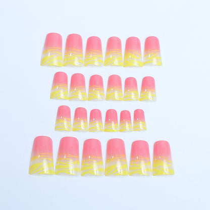 Künstlerisches Ombre Press-On Nagelset Brehn