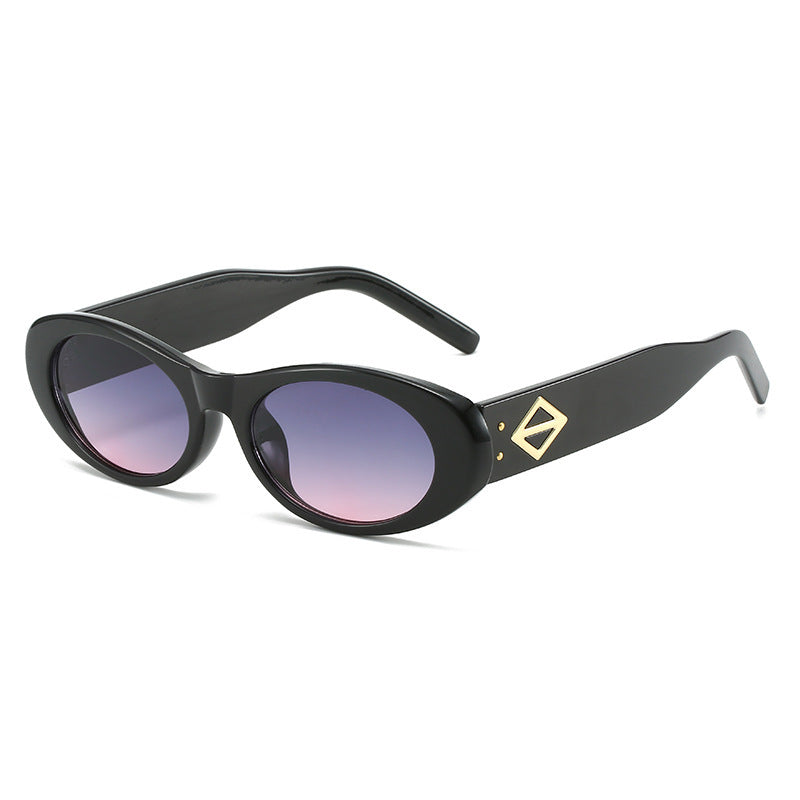 Vintage-inspirierte ovale Fassung Sonnenbrille Brehn
