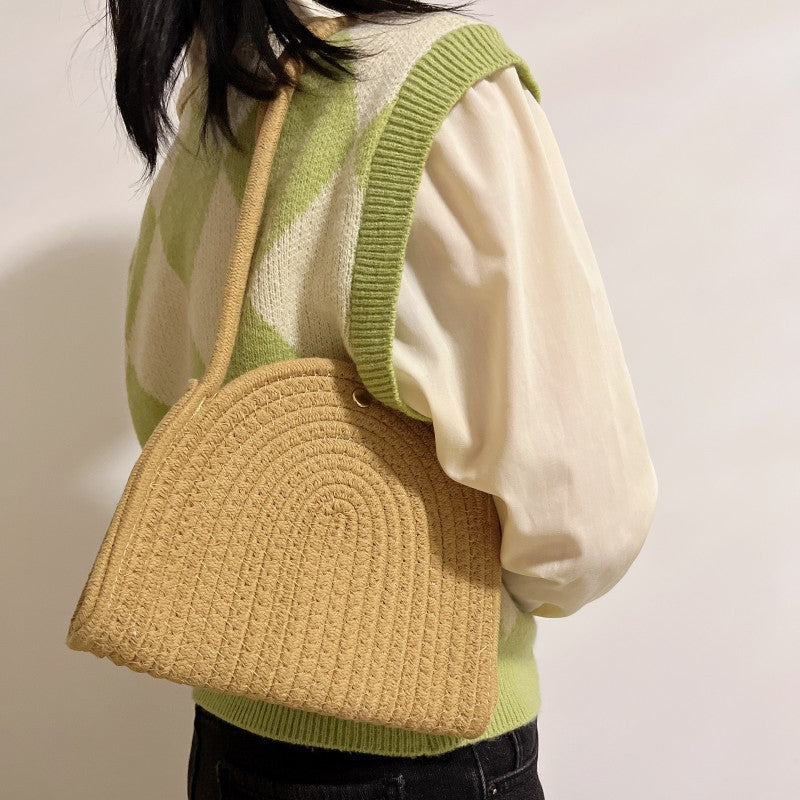 Damen modische Schultertasche mit geripptem Design Brehn
