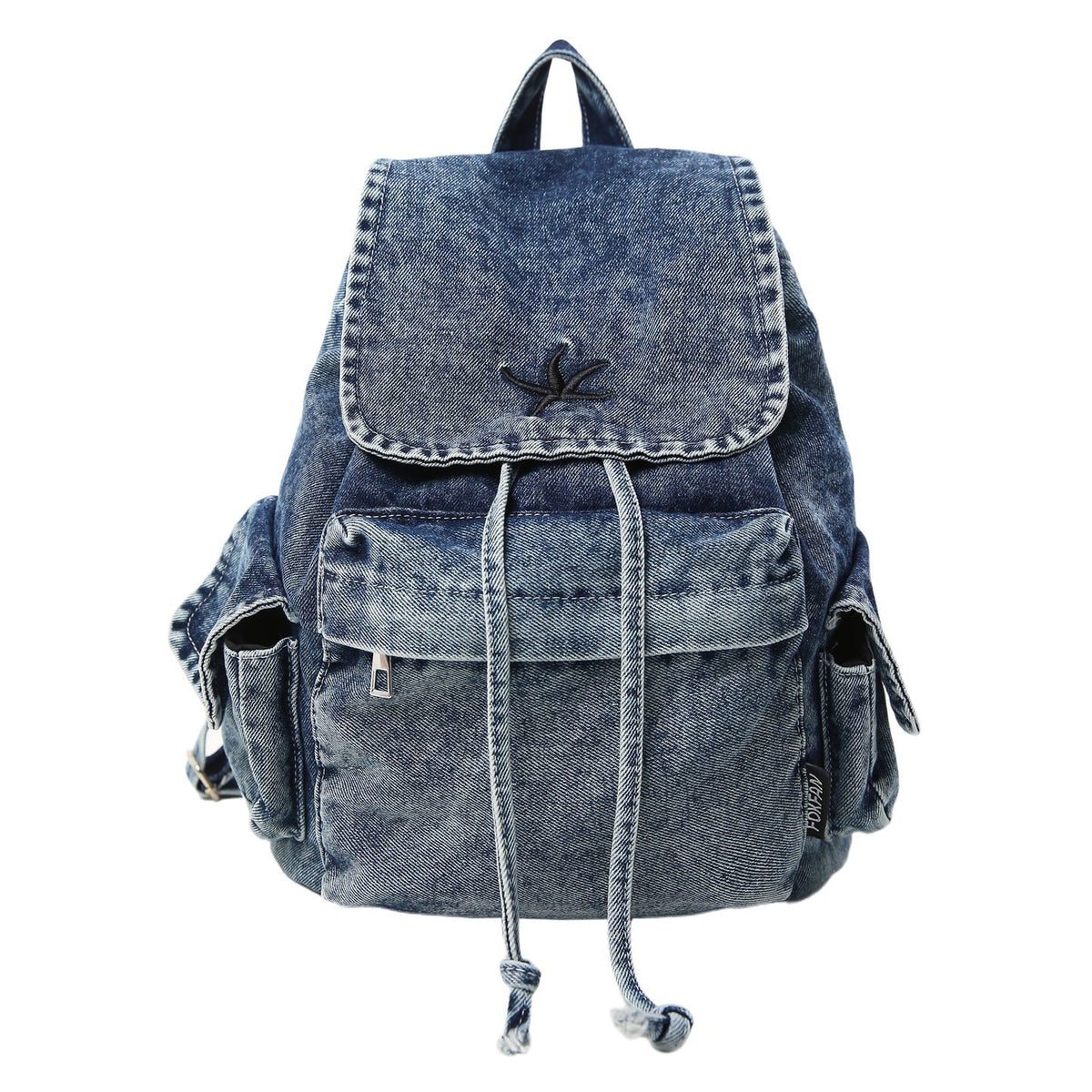 Stylische Denim Zugbeutel Rucksack Brehn