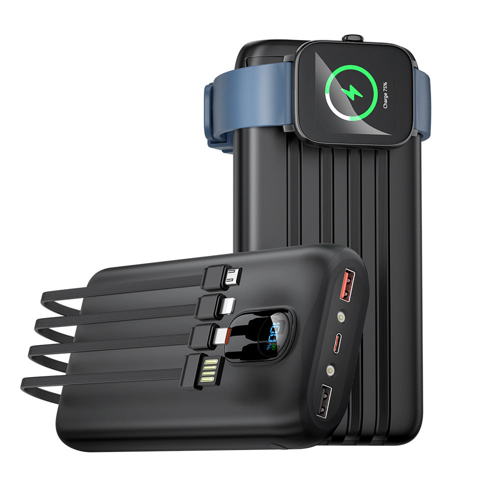 Powerbank mit Integrierten Ladekabeln und Lcd-Anzeige Brehn
