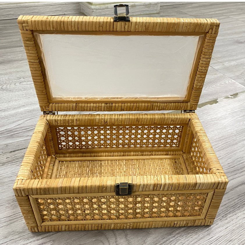 Handgearbeitete dekorative geflochtene Aufbewahrungsbox Brehn