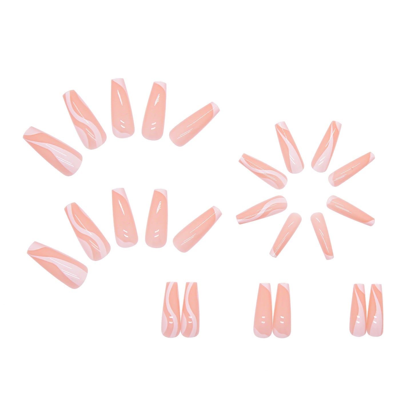Kunstnagelset mit stylishen Wellenlinien Brehn