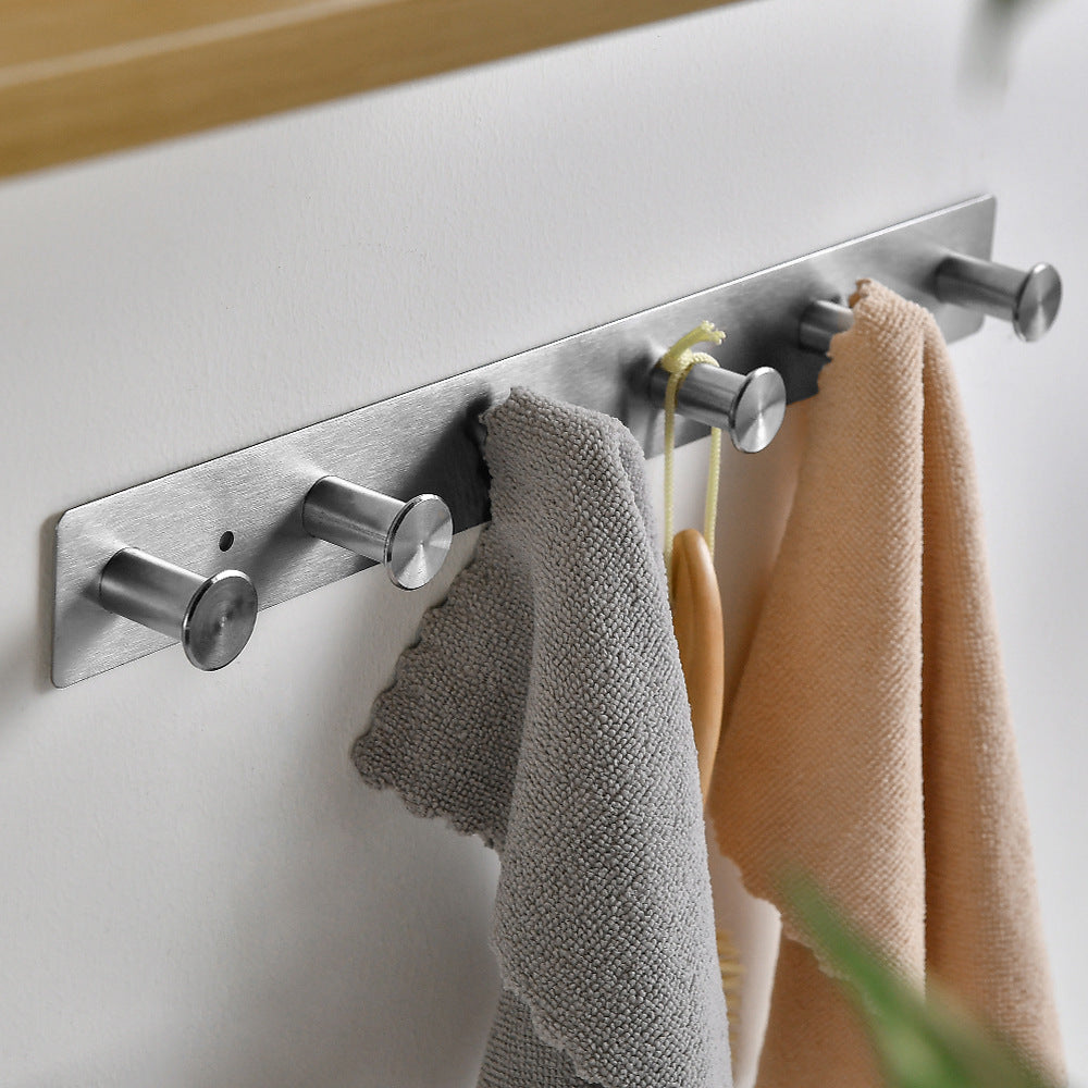 Wandhängende Edelstahl-Garderobe mit Fünf Haken Brehn