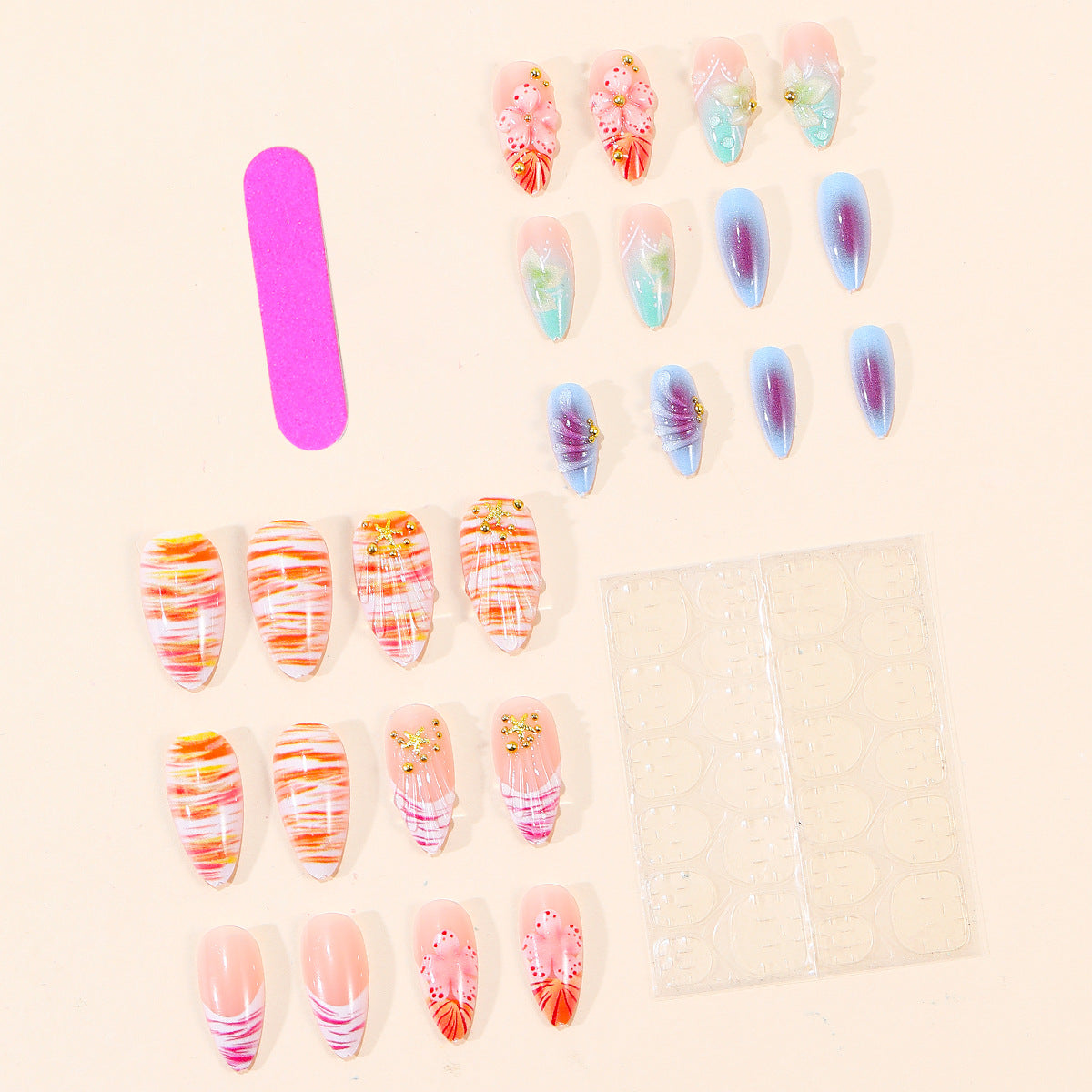 Dekoratives Floral 3D Acryl Nagelkunst Design Brehn