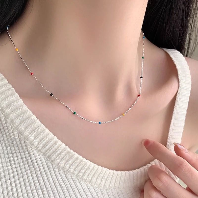 Zarte Mehrfarbige Perlenkette Armband Brehn