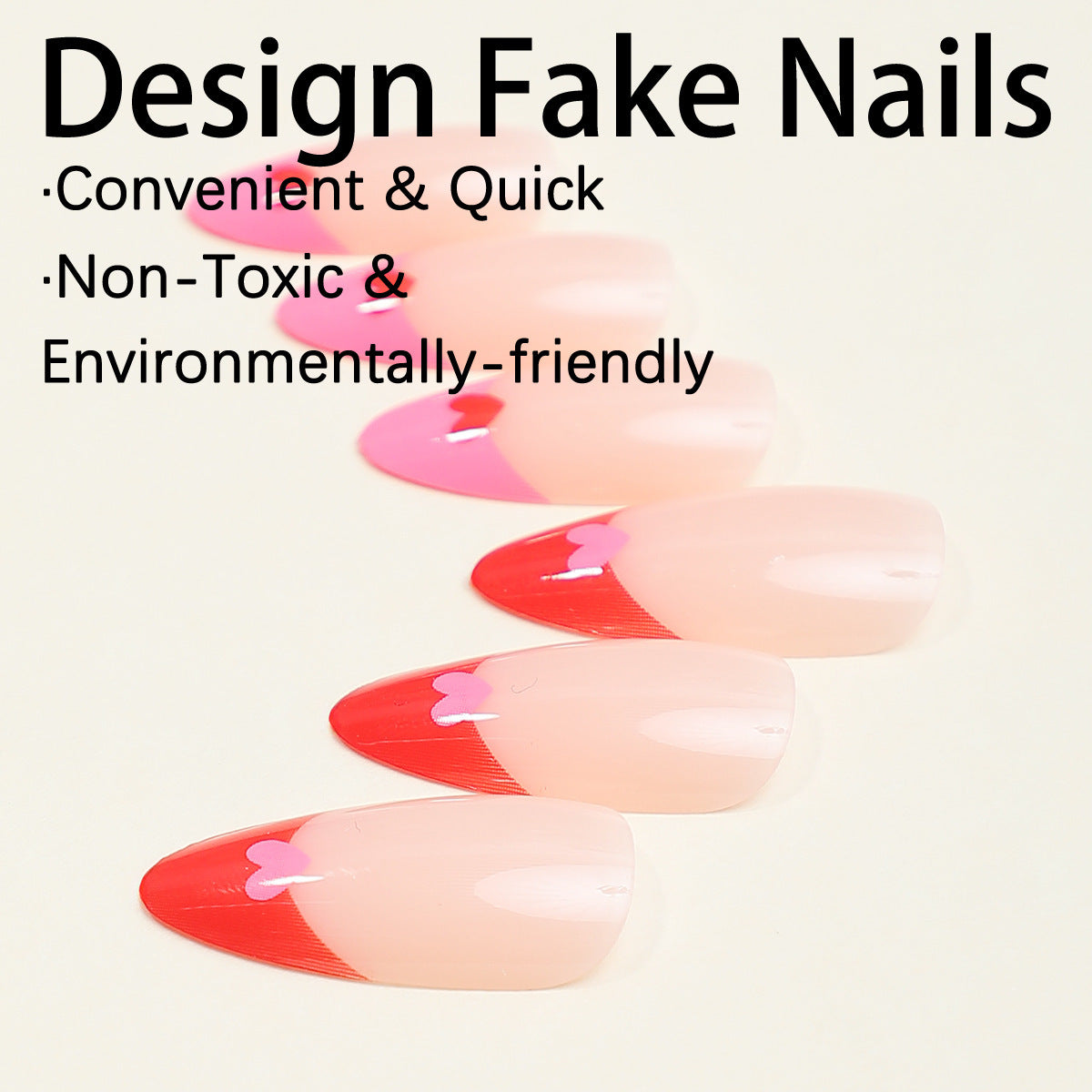 Kunstnagelset mit Herz-Design Brehn