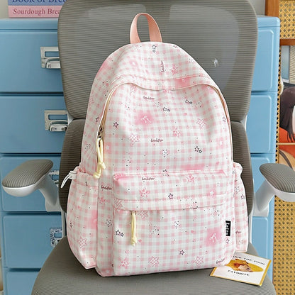 Stylische karierte Druck Rucksack Brehn