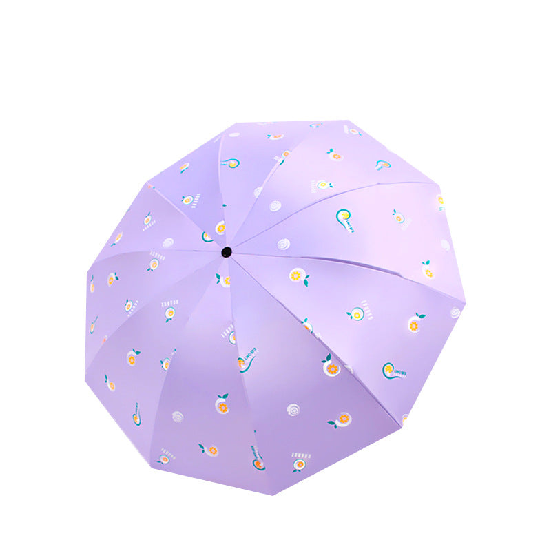 Damen Falt-Regenschirm mit fröhlichen Motiven Brehn