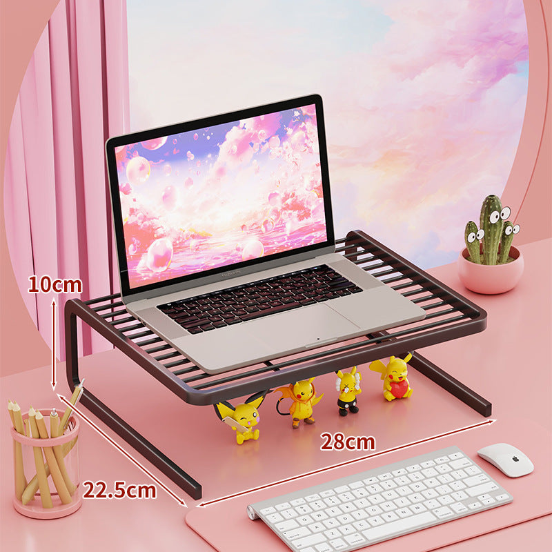Zwei Ebenen verstellbarer Metall-Laptop- und Monitorständer mit belüfteten Lamellenregalen