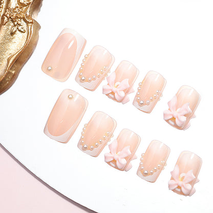 Elegante dekorative Press-On-Nagelset Brehn