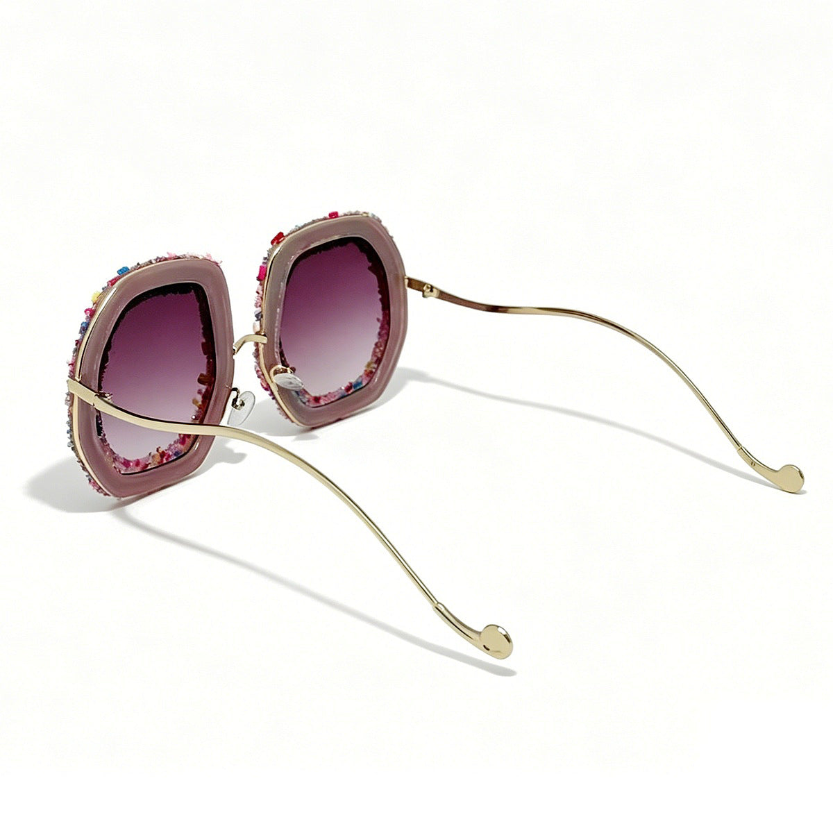 Damen kreative Designer-Sonnenbrille mit buntem Schmuckrahmen Brehn