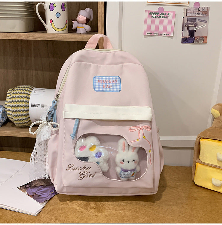 Niedlicher Charakter Grafik Schulrucksack