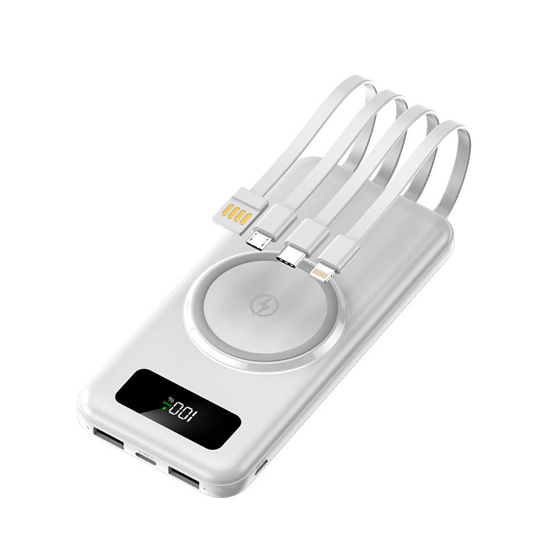 Tragbare Powerbank mit Multifunktionsladekabel und digitaler Anzeige Brehn
