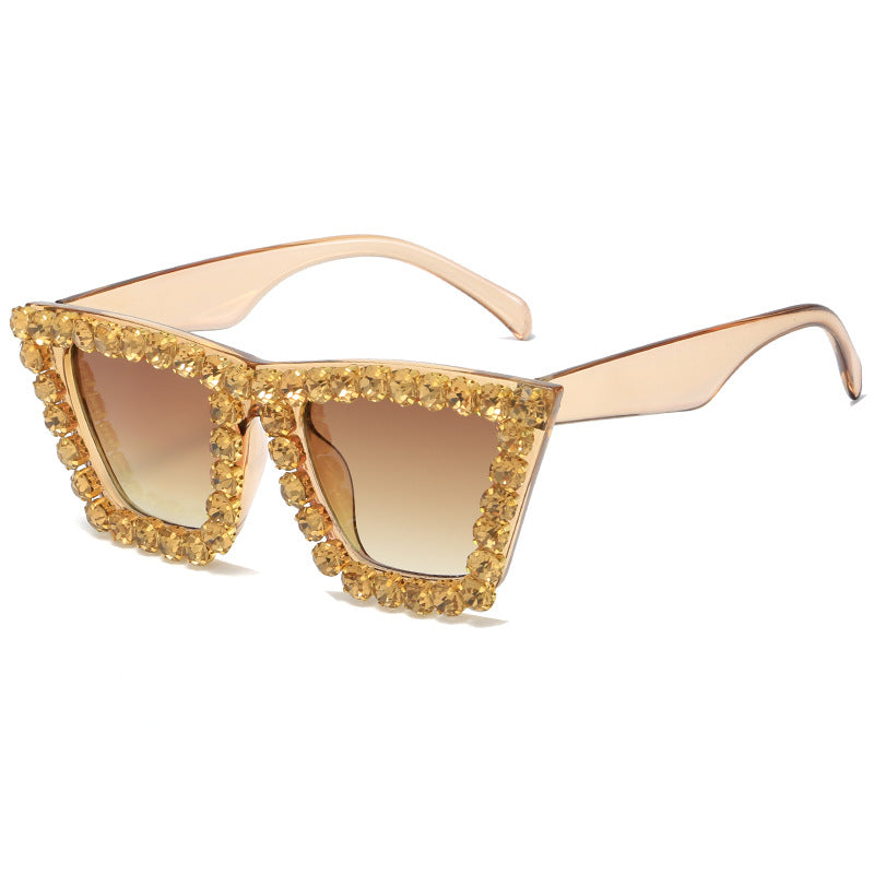 Damen extravagante Sonnenbrille mit glitzerndem Rahmen Brehn