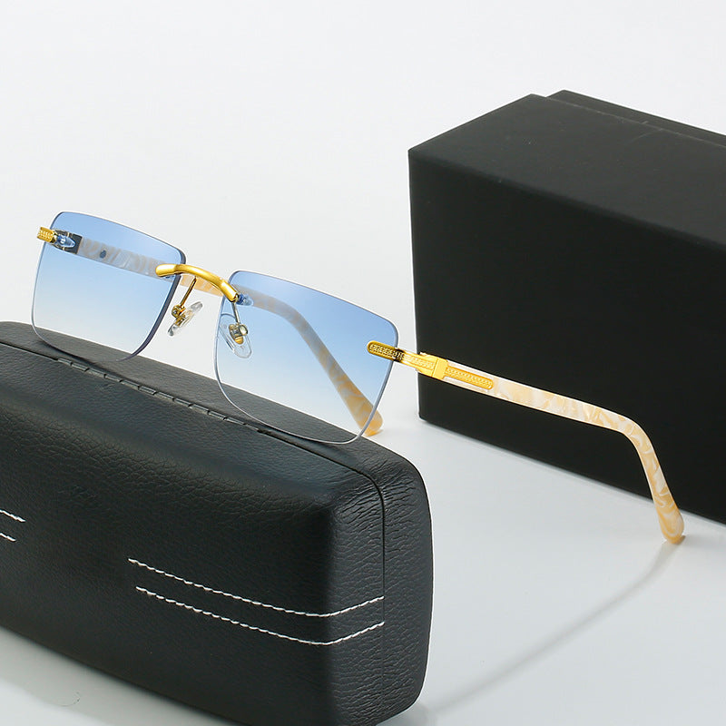 Damen modische Sonnenbrille mit stilvollem, eckigem Rahmen und eleganten Metallakzenten Brehn