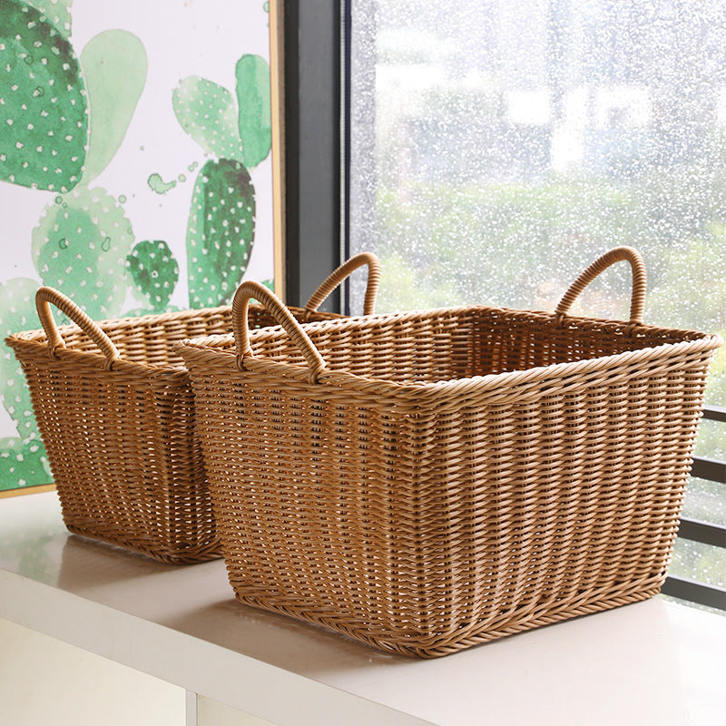 Unisex Geräumiger Aufbewahrungskorb aus geflochtenem Rattan Brehn