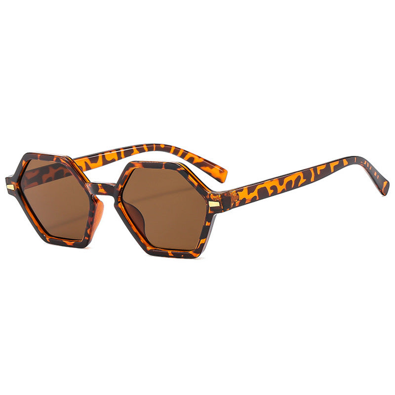 Damen hexagonale Sonnenbrille mit modischem Design und UV-Schutz Brehn