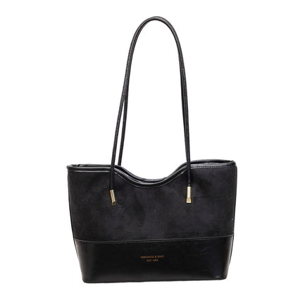 WoStylish Wildleder und Leder Schulter Tote Tasche Brehn