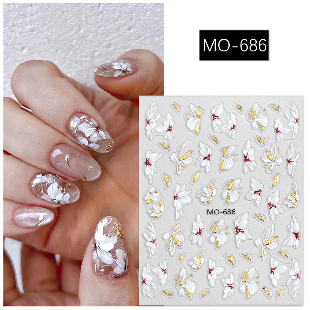 Blumen Nagelkunst Aufkleber Set