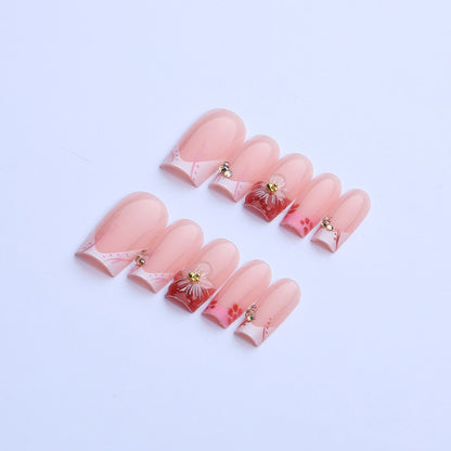Dekoratives florales Press-On Nagelkunstset Brehn