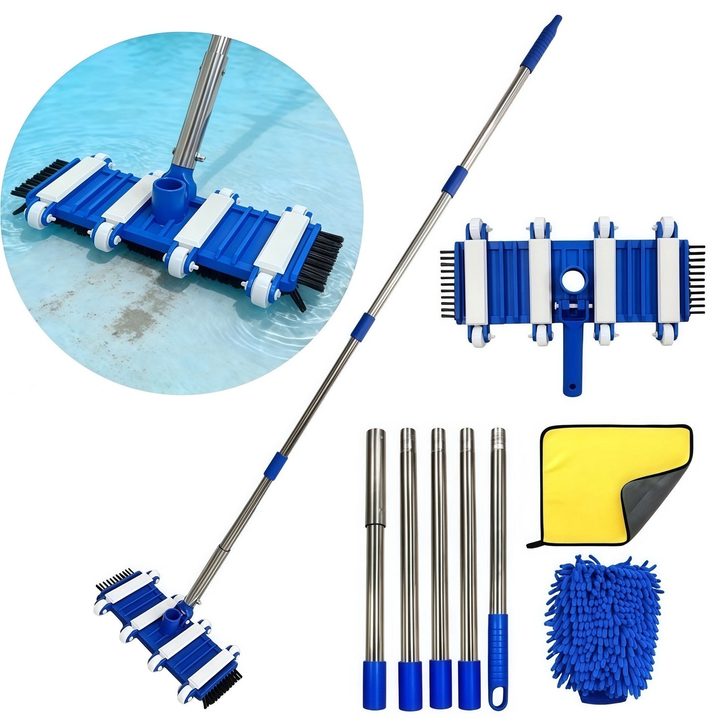 Professionelles teleskopisches Edelstahl Auto Wasch- und Detailmopp-Set Brehn