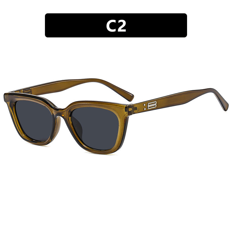 Damen stylische Sonnenbrille im modernen Design mit breitem Rahmen Brehn