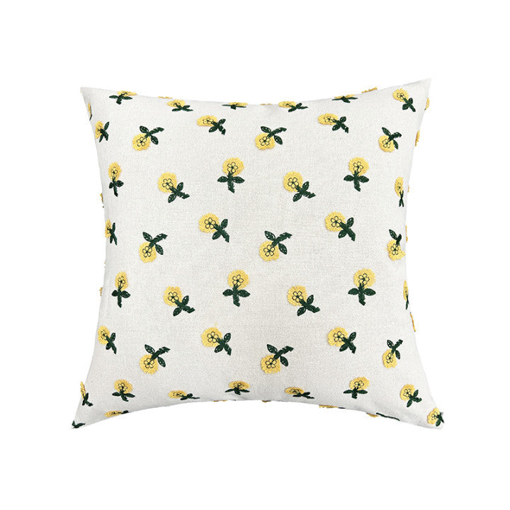 Quadratischer dekorativer Kissenbezug mit handtuftetem Blumen‑Tufting Brehn